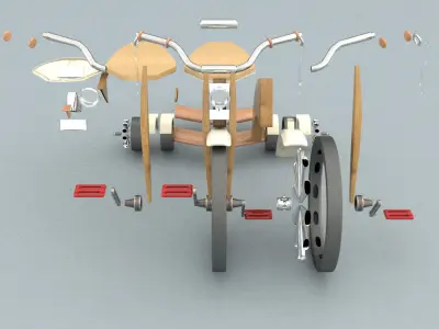 laos Kid Bicycle 3D model