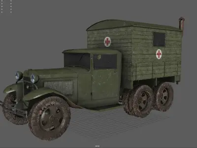  GAZ-AAA with Shelter Spring 3D model