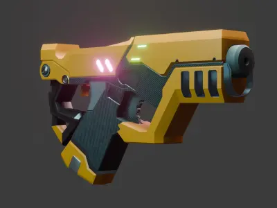 sci-fi Low poly GUN Low-poly 3D model