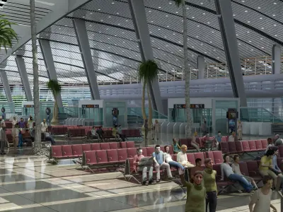 railway station-waiting hall 3D model