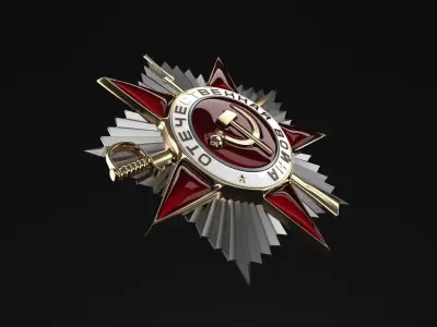 USSR Russian Military WW2 Great Patriotic War Medal 3D model