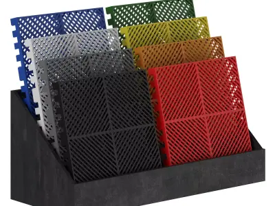 Display with modular plastic flooring 2 3D model