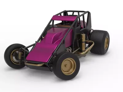 Dirt Silver Crown Car while turning Scale 1 to 25 3D print model