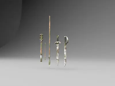 Rusty Weapons Low-poly 3D model
