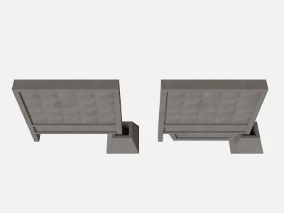 Concrete Fence 2 types Low-poly 3D model