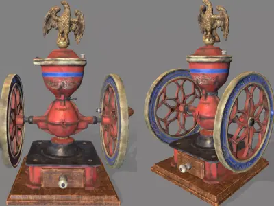 Antique Coffee Grinder Low-poly 3D model