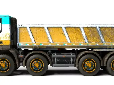 Rigged Dump Truck 3D Model 3D model