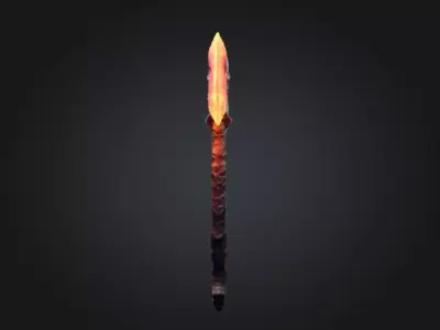DualElement Battle Axe Fire and Ice Fantasy Game Ready 3D Weapon Low-poly 3D model