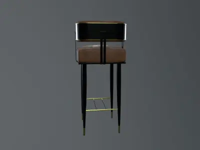 Bar Chair Low-poly 3D model