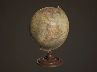 Antique Globe Low-poly 3D model