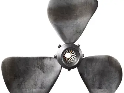 Propeller plane 3 Low-poly 3D model