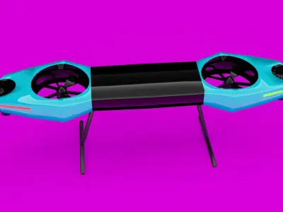 Xblade airboard Low-poly 3D model