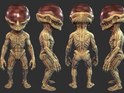 Alien Minion - Horror Enemy Character - Game Ready Low-poly 3D model
