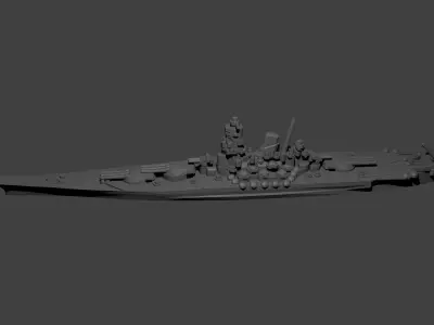 Japanese Yamato Class Battleship 3D print model