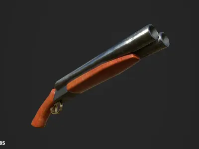 Remington Spartan sawed off shotgun Low-poly 3D model
