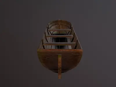 Old wooden boat Low-poly 3D model purchase