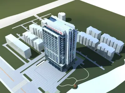 Hospital Building 3D model 15