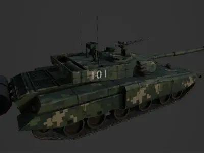 Chinese Type 99 tank Low-poly 3D model