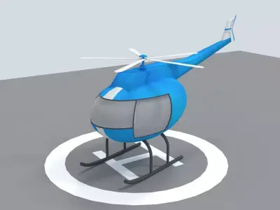 Toon Helicopter Low-poly 3D model