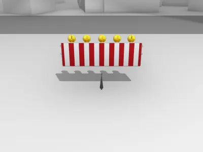 Construction Barrier 6 with animated lights 600-37 500x1600mm Low-poly 3D model