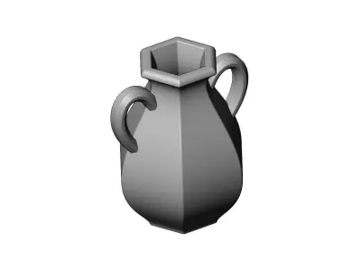 Faceted Greek vintage urn and vase 3D print model