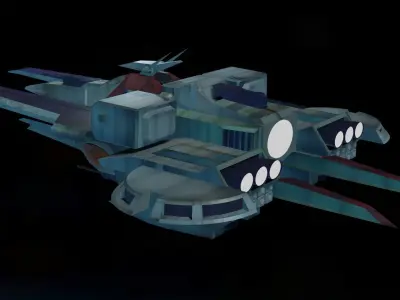 ARGAMA spaceship flying in sky 3D model
