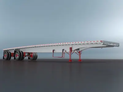 Aluminum Flatbed Trailer 3D model