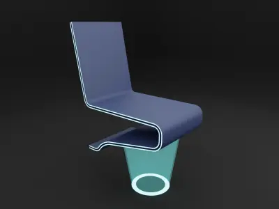 chair futuristic with glowing seat Free low-poly 3D model