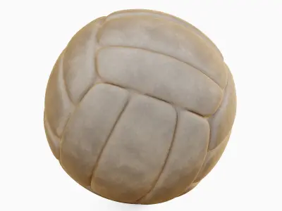 Old Leather Volleyball Ball 04 3D model