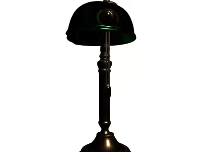 Classic Banker Desk Lamp 3D Model Low-poly 3D model