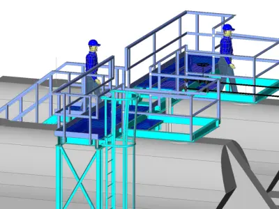 Tanker loading bay platform 3D model