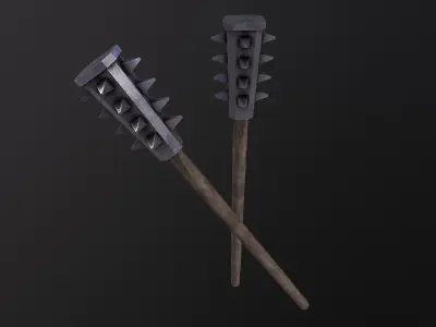 Wood Mace 3D Model Low-poly 3D model