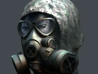 Helmet 3d model military combat Military Low-poly Low-poly 3D model 38