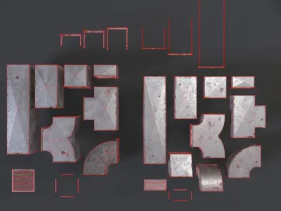 Ventilation Kit-Bash Low-poly 3D model