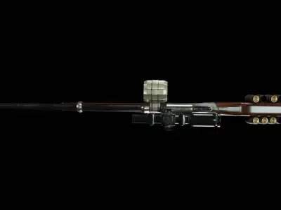 Charming shotgun Low-poly 3D model