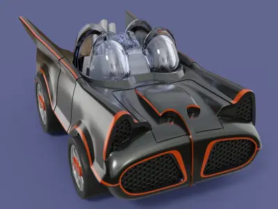 Batmobile 1966 Super Deformed Chibi Fan Art 3D print model