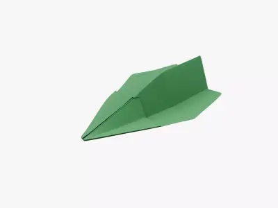 Paper Plane Green Low-poly 3D model