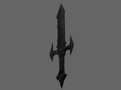 fantasy stylized game sword Low-poly 3D model