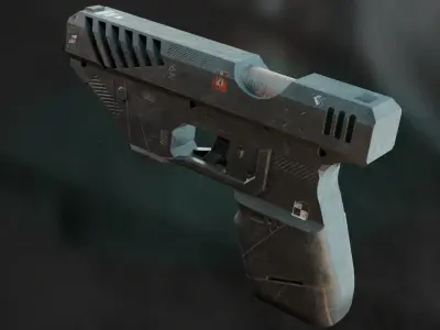 SciFi Gun - Tripleshooter Low-poly 3D model