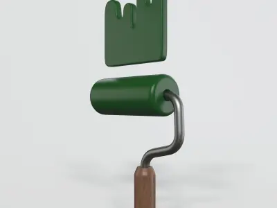 Paint Roller 3D model get