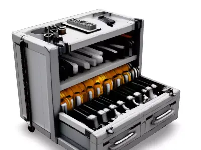SciFi Storage Container with Drawers Low-poly 3D model