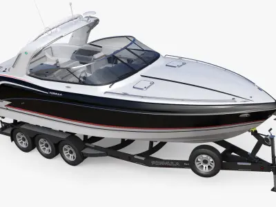 Formula 350 FX Luxury Sport Boat and Trailer Phoenix 3D model