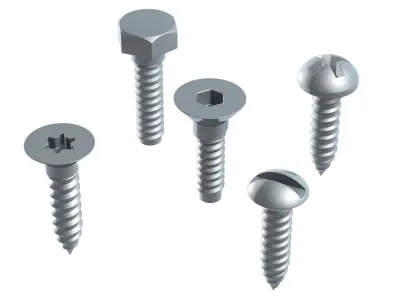 Screws set four 3D model