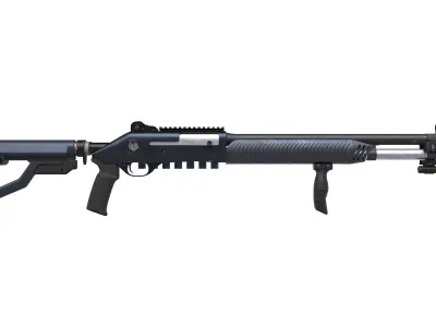 Shotgun 1 Used Low-poly 3D model