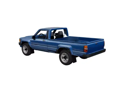 1985 Toyota Hilux Low Poly Classic Pickup Truck Low-poly 3D model