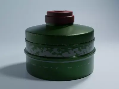 Face mask gas filter Low-poly 3D model