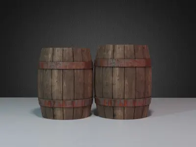 Barrel wooden Low-poly 3D model buy