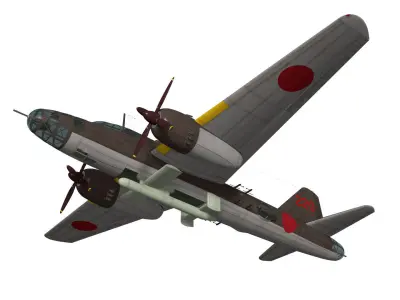 Ki67 Type4 heavy bomber Hiryu and i go model1 kou  3D model
