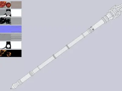 Sacred scepter Low-poly 3D model