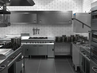  Restaurant Commercial Kitchen Lights On 